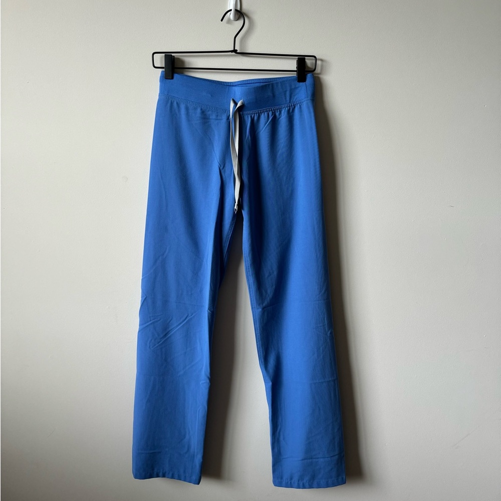 Figs Ceil Blue Scrub Pants (one straight leg, one jogger)